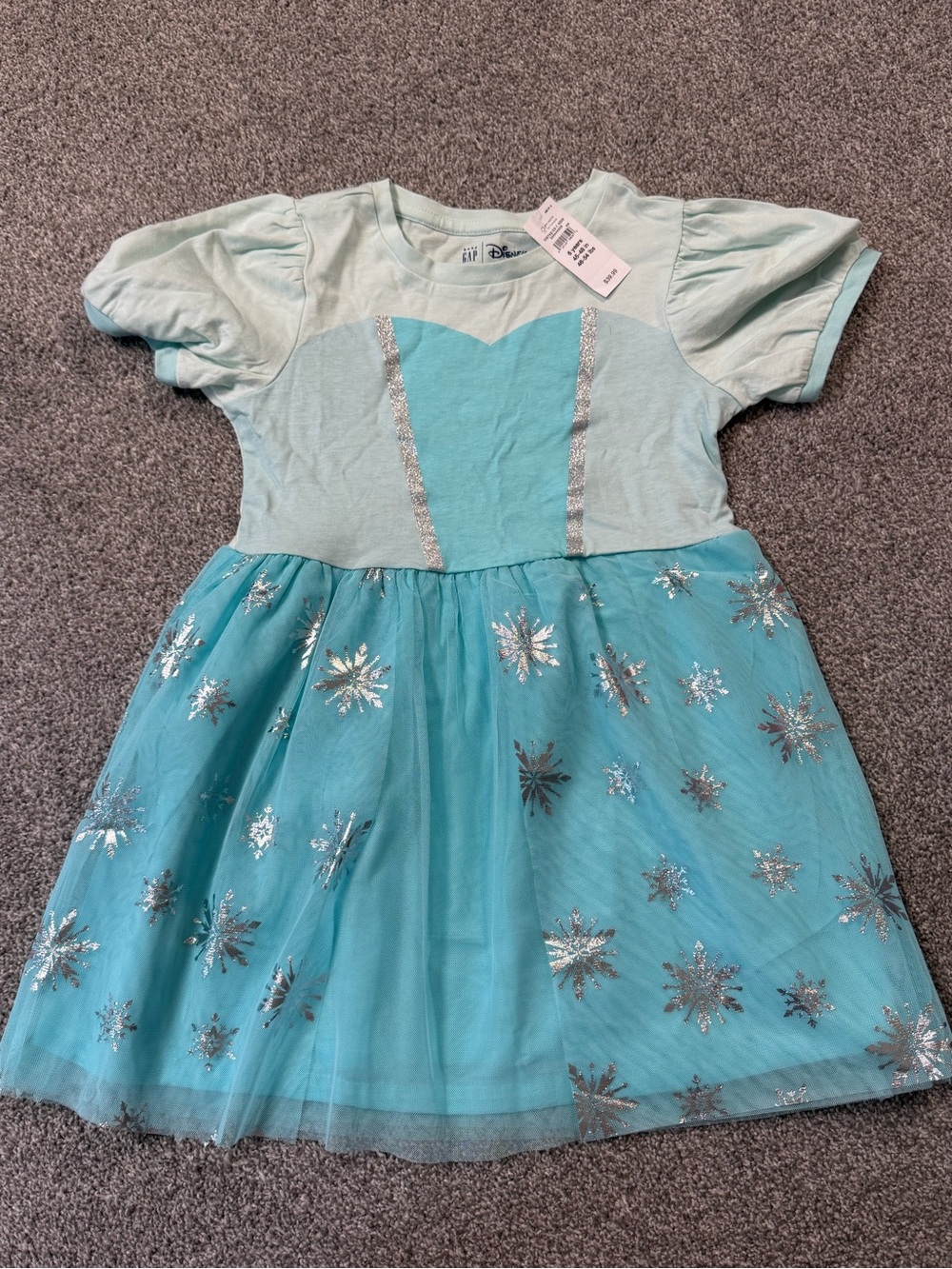 Disney Elsa Dress - Light Aqua Sparkle Snowflake Tulle Dress